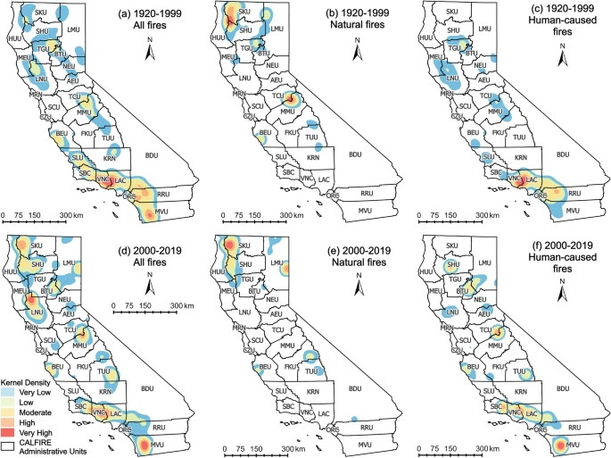 Li & Banerjee map of wildfire occurrence